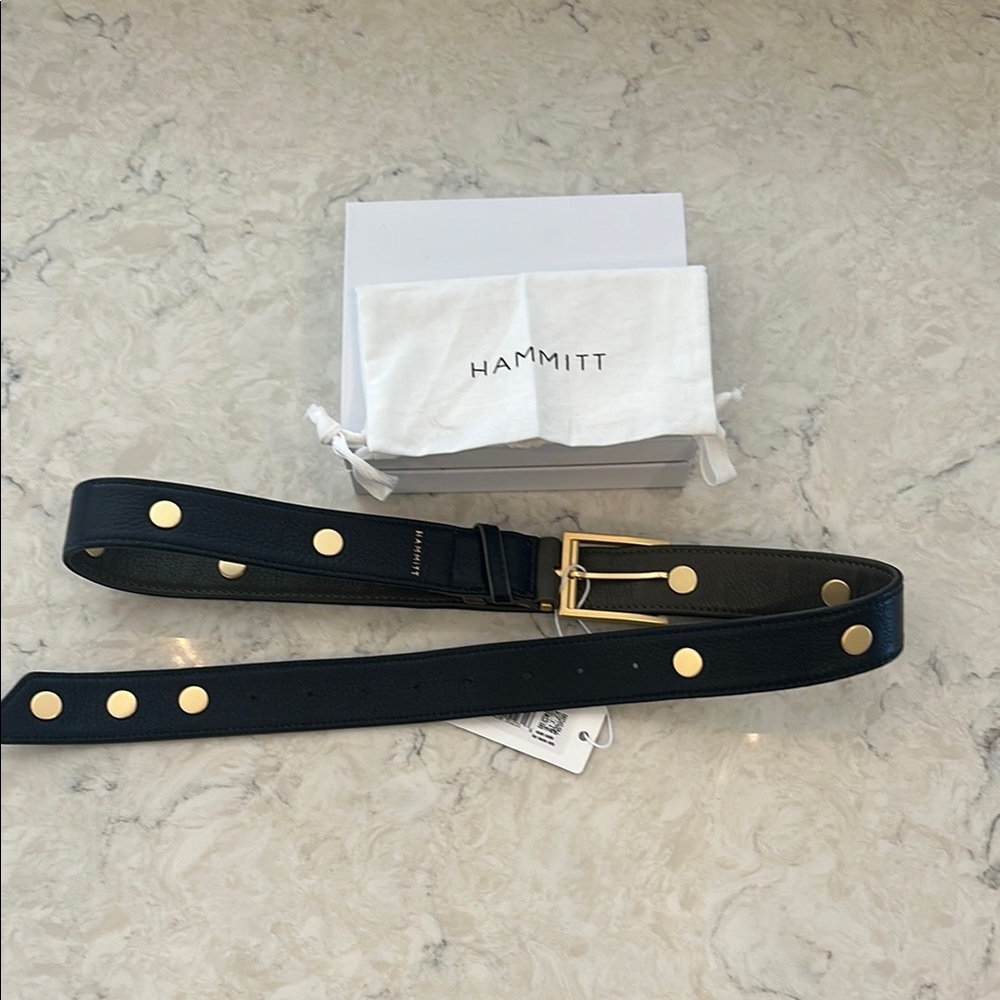 Hammitt Charlie Reversible Belt with Gold Rivets